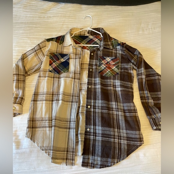 NWT - Oversized contrasted flannel shirt - Picture 2 of 4